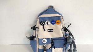 Backpack 2024 New Stylish Mens Large Capacity Simple Lightweight Cute Casual School Bag Women with Small Doll