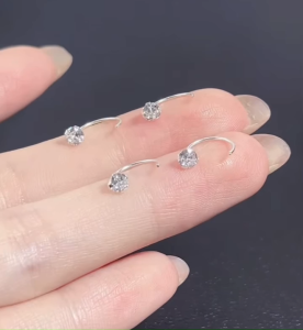 Bông Tai - Khuyên Tai Nam Nữ Bạc 925 Nụ Đá Cá Tính Có Bản Xi Kim - Trang Sức Bạc HVJ