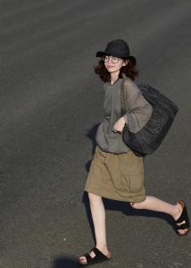 Spring Summer 2025 New Style Simple Drawstring Workwear Pocket Short Skirt Women Retro Atmosphere Slimming A-Line Skirt