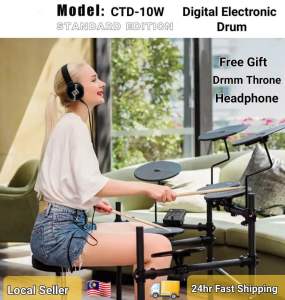 !!New arrive!! CTD-10W Electronic Drum Set + Free Gift worth Rm1++