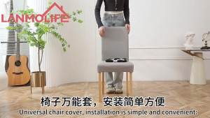 2/4/6PCS Vintage Grey Damascus Floral Print Elastic Dining Chair Cover Washable Parsons Dining Chair Cover