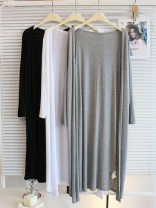 เสื้อคาร์ดิแกนยาวทรงหลวมสำหรับผู้หญิงในช่วงฤดูร้อน แขนยาว สไตล์ลำลอง ปกโปโล แขนยาว เสื้อคลุมกันแดดแบบบาง ความยาวปานกลาง