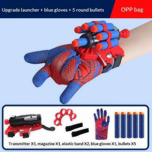 Potdemiel | 2026 New Spider Web Transmitter Soft Bullet Launcher Glove Cosplay Shooter Sticky Wall Foam Darts Shooting Wrist Set Halloween
