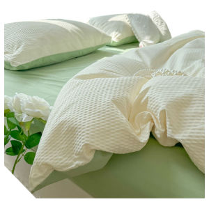 Ultra Soft Washed Cotton Single Piece Skin-friendly Bedding Cover Ultra Smooth Striped Design Suitable for All Seasons Dormitory Bed