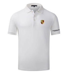 Porsche Mens Polo Shirt Short Sleeve Turn-down Collar T-shirt Racing Sports Series Casual Style Breathable Moisture-wicking