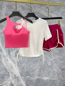 Womens Yoga Sportswear Short Sleeve Quick Dry Breathable Running Suit Morning Run Fitness Clothing Summer Sportswear