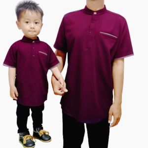 Baju Kemeja Koko COUPLE Pria Dewasa Bahan Katun Toyobo size M L XL XXL Baju Takwa Muslim warna DENIM SAGE HITAM ABU MARUN BIRU Dewasa Anak Kurta Lengan Pendek