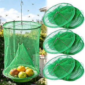 Fly Trap Outdoor Hanging Mesh Cage Reusable Insect Mosquito Catcher Killer Farm Yard Garden Pest Control Net Trap Cage