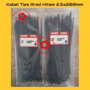 (1 Pack) Kabel Ties 2.5x200mm / Kabel Tis / Cable Ties Hitam 20CM