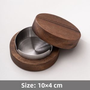 Premium Wooden Ashtray with Lid Office Home Living Room Hotel Chinese Style Magnetic Attraction Ashtray Anti-Dust