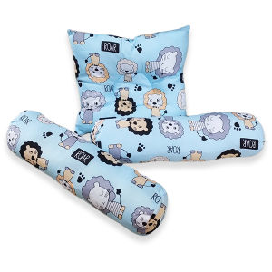 Bantal Bayi Set 1 Bantal Peyang dan 2 Guling Bayi Motif Karakter Boy & Girl