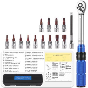 MTB Road Bike Bicycle Preset Torque Wrench 2Nm to 24Nm Precise Instrument Durable Hexagon T25 Allen Key S2 Prime Steel
