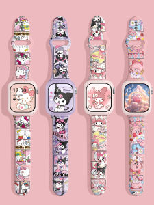 Suitable for Apple Watch Band Silicone Printed Cute Iwatchs9 Strap Applewatch8/7/6/Se/5/4/3/2 Generation Wrist Strap Series Cartoon Print Hello Kitty Special Trendy Style