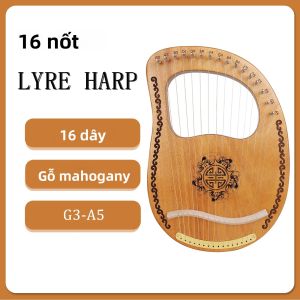Đàn Lia 16 Dây Gỗ Mahogany G3-A5 Có Dụng Cụ Điều Chỉnh Âm Cho Trẻ Em & Người Lớn Người Mới Bắt Đầu 16 Nốt Nhạc Cụ Có Dây