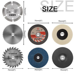 7pcs 3inch 75mm Cutting Disc Flap Discs Wool Polishing Wheel Wood Metal Diamond Cutting Blades Grinder Wheel For Angle Grinder