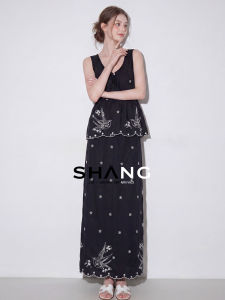 SHANGSHA | Elegant Luxury Vintage Vacation Style Dress Set