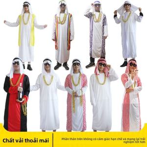 Bộ Đồ Biểu Diễn Arab Dubai Long Robe Dành Cho Người Lớn Bộ Trang Phục Biểu Diễn Halloween Cosplay Dubai Prince Sheikh