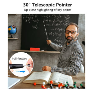 Smart Page Turning Pen Wireless Presenter Clicker Teachers Remote Red & Telescopic Pointer Page Turner Conference Speech Teaching and Training Presentation Clicker Stylus Pen