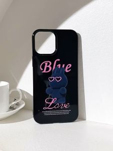 Compatible with iphone 15 Pro Max Casing 11 Dark glass rabbit xr xs Max 7 8 Plus Gloss TPU iPhone Case 11pro 13 12 14 15