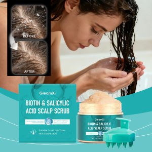 Organic Plant Extract Scalp Scrub With Massage Brush For Deep Cleansing Refreshing Oil Control Scalp Cleansing Cream HairShampoo