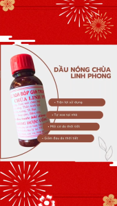 Combo 5 -Dầu nóng xoa bóp Chùa Linh Phong- tiện lợi- dễ sử dụng