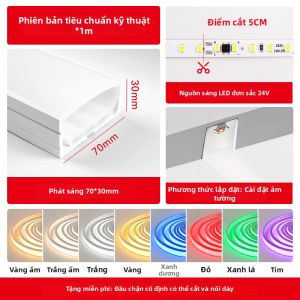 SHUOYU | Thanh Nhôm Âm Trần Linh Hoạt Cho Dải Đèn LED