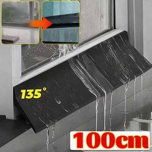 แถบกั้นน้ำหน้าต่างยาว100ซม. ตัวเบี่ยงน้ำฝนทำจากยางกระดานกระพริบประตูแถบปิดกันน้ำกั้นแผ่นไกด์กั้นน้ำ