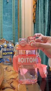 Student High Appearance Level Water Cup: Cute Cup, Large Capacity Straw Cup, Portable Children's Double Drink Cup, Outdoor Water Cup