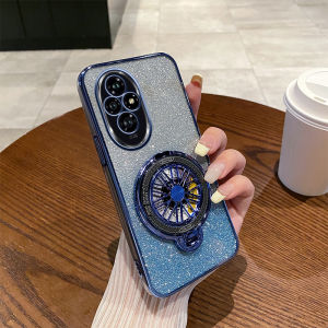 Honor 200 Phone Case New Arrival Glitter Fashion Soft Shell for Honor200pro Classy Rotate Gyro Magnetic Bracket All Wrapped Creative Female Ultra-Thin Honor 200lite Drop-Resistant Protective Case