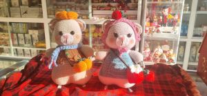 Thú nhồi bông gấu móc len thủ công đồ chơi nhồi bông cao cấp