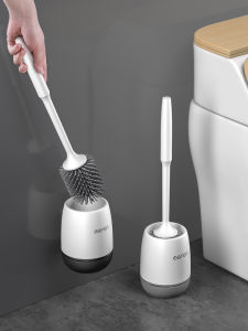 Silicone Toilet Brush Wall-Mounted Bathroom Cleaning Set Long Handle Gap-Free Toilet Cleaner Home Household Sanitary Tools