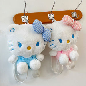 ZEEMIN Christmas Kawaii Sanrio Hello Kitty Plush Backpack Stuffed Animal Doll Toy Women Plushie Bag Cartoon Cute Girl Shoulder Bag Birthday Gifts