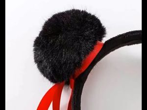 Ne Zha 2 Hair Clip Cartoon Bun Headband Red Ribbon Pompon Cosplay Gift For Kids