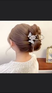 F4 Jepit Rambut Korea Bahan Alloy 11.3cm Motif Kupu Kupu Jurai Mutiara Jedai Logam Rumbai HCM012