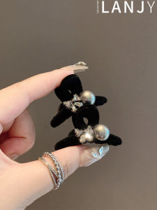 Princess Style Pearl Hair Clip Sparkling Diamond Butterfly Knot Small Hair Grips Elegant Hair Accessories Side Bangs Clamp