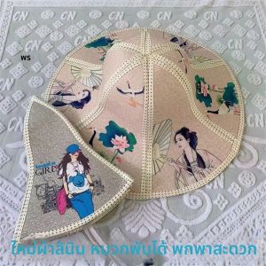 หมวกกันแดดปีกกว้างพับได้ผ้าลินินฤดูร้อน หมวกกันแดดกลางแจ้งสำหรับทั้งชายและหญิง หมวกกันแดดตกปลาป้องกันแสงแดด หมวกทรงกลม