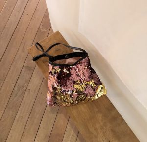 Export South Korea Ins Same Style Handmade Bag Easiest for Match Womens Trendy Bag Sequin Bag Shoulder Messenger Bag Small Bag New