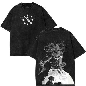 Bandai | Hot Japanese Manga Jujutsu Kaisen Graphic T-shirt Vintage Washed T Shirt Cotton Short Sleeve Tee Men Women Clothes