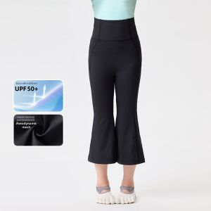 Moonkids | Summer Sun Protection Flared Girls Yoga Pants 3/4 Length