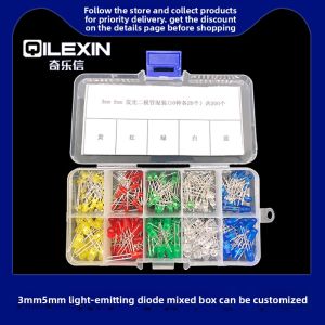 3mm 5mm LED Light Bulb Emitting Diode Set F3 F5 Red Green Yellow Blue White Straight Insertion LED Beads Component Package