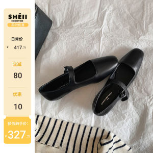 รองเท้าส้นแบน Mary Janes หนังแท้ Christine Sheii สำหรับผู้หญิง ทรงหัวเหลี่ยม ด้านในทำจากหนัง รองเท้าแฟชั่นฤดูใบไม้ร่วง