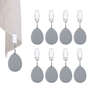 8/16PCS Tablecloth Weights Outdoor Table Cloth Weights Teardrop Shape Pendant Stones with Metal Clips Marble Table Cover Weights