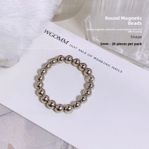 New Strong Magnetic round Beads Nail Art Glitter Ice Flower Magnet Cat Eye Gel Beauty Tool Sparkling Ocean Waves 5mm 20 Pieces