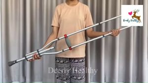 🚑ส่งเร็ว🚑ไม้พยุงตัวอลูมิเนียม ไม้เท้าค้ำยัน ปรับได้ 98 - 158 cm รับประกัน 1 ปี 🩷