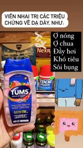 Kẹo nhai giúp hỗ trợ tiêu hóa Tums Extra Strength vị trái cây. Hạn sử dụng 2030