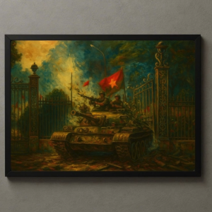 Tranh Nghệ thuật "Đánh Chiếm Dinh Độc Lập 2" VIETSMART ART - Acrylic 45 x 60cm