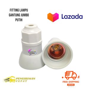 FITTING LAMPU GANTUNG BULAT PUTIH JUMBO TOPI TEBAL LAMP HOLDER/ piting lampu gantung rumah kap lampu