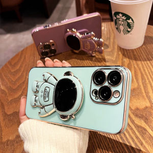 Casing Ponsel untuk OPPO A15 A15s A35 A16 A16s A54s A16k A16e Case astronot lipat dudukan ponsel Casing ponsel penutup lensa penuh kesing pelindung HP silikon lembut Softcase