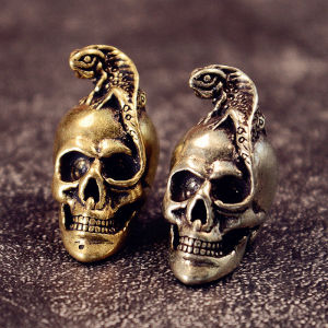 Lizard Skull Brass Knife Beads EDC DIY Paracord Woven Bracelets Lanyard Pendants Accessories Outdoor Tool Hangings Trinkets