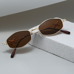 JN IMPRESSION New polygonal metal glasses frame high-end anti-blue light cross-border ins personalized sunglasses